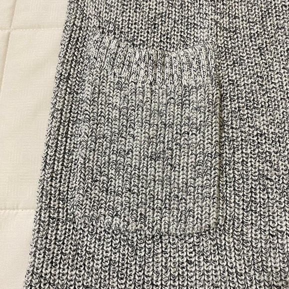 NWT CASLON Gilet Short sleeve sweater cardigan Size Medium White Black Marled - Picture 5 of 9